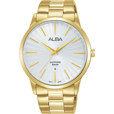 Alba Prestige Men's Gold Stainless Steel Dress Watch AG8K80X5