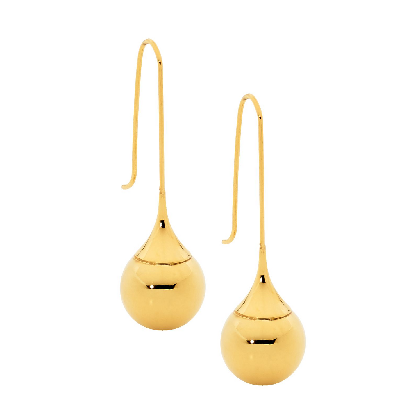 Ellani Stainless Steel Long Drop Earrings Yellow Gold IP Plating SE168G