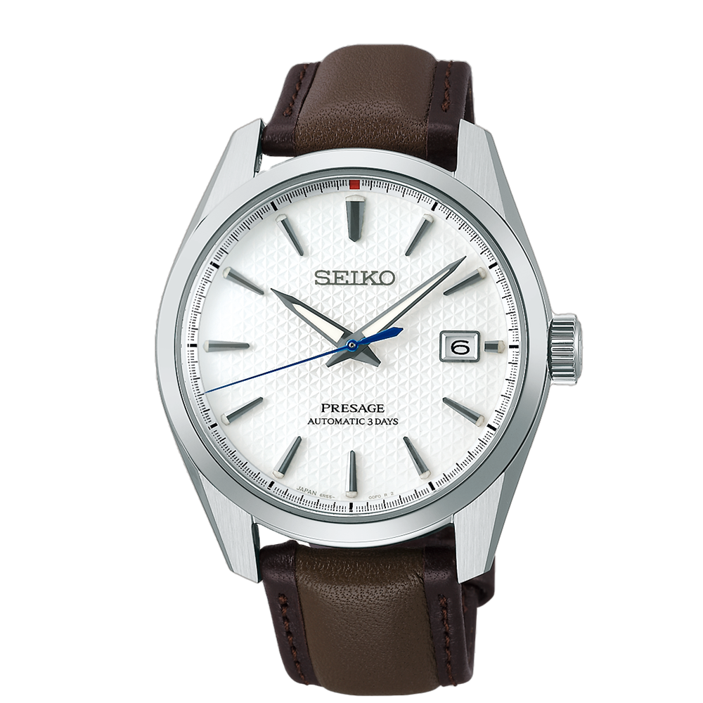 Seiko Presage 'Sharp Edge' Automatic Watch White Textured Dial Limited Edition SPB413J1