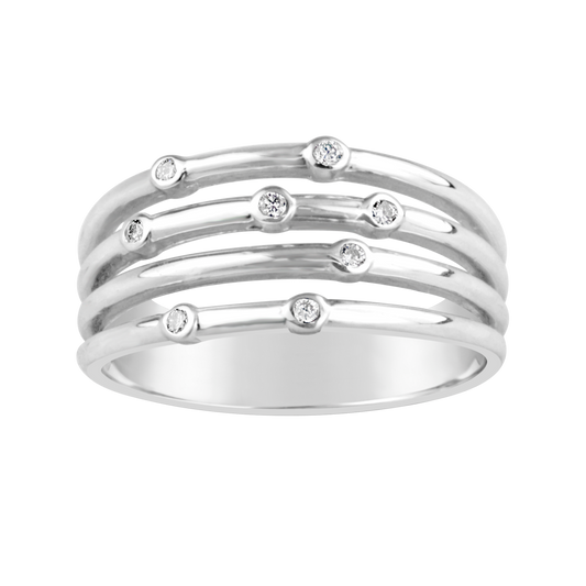 9K White Gold Diamond Intertwined Ring Q21A