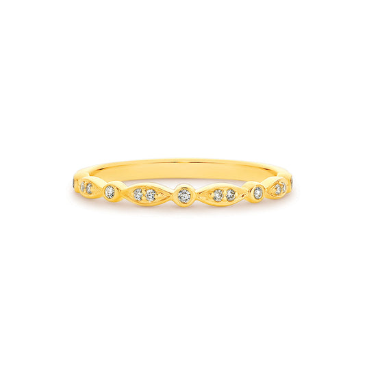 9K Yellow Gold Diamond Ring (2376-9YD-4)