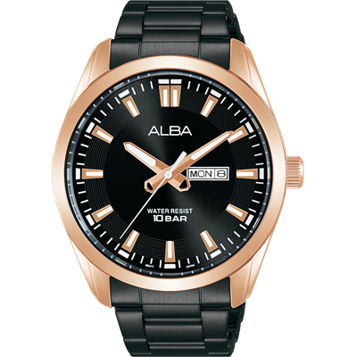 Alba Active Men's Black Stainless Steel Black Dial Watch AJ6132X1