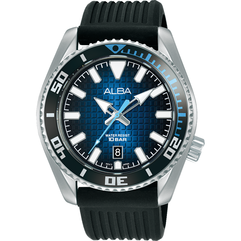 Alba Men's Blue Dial Stainless Steel 100M Swim Watch AS9P09X