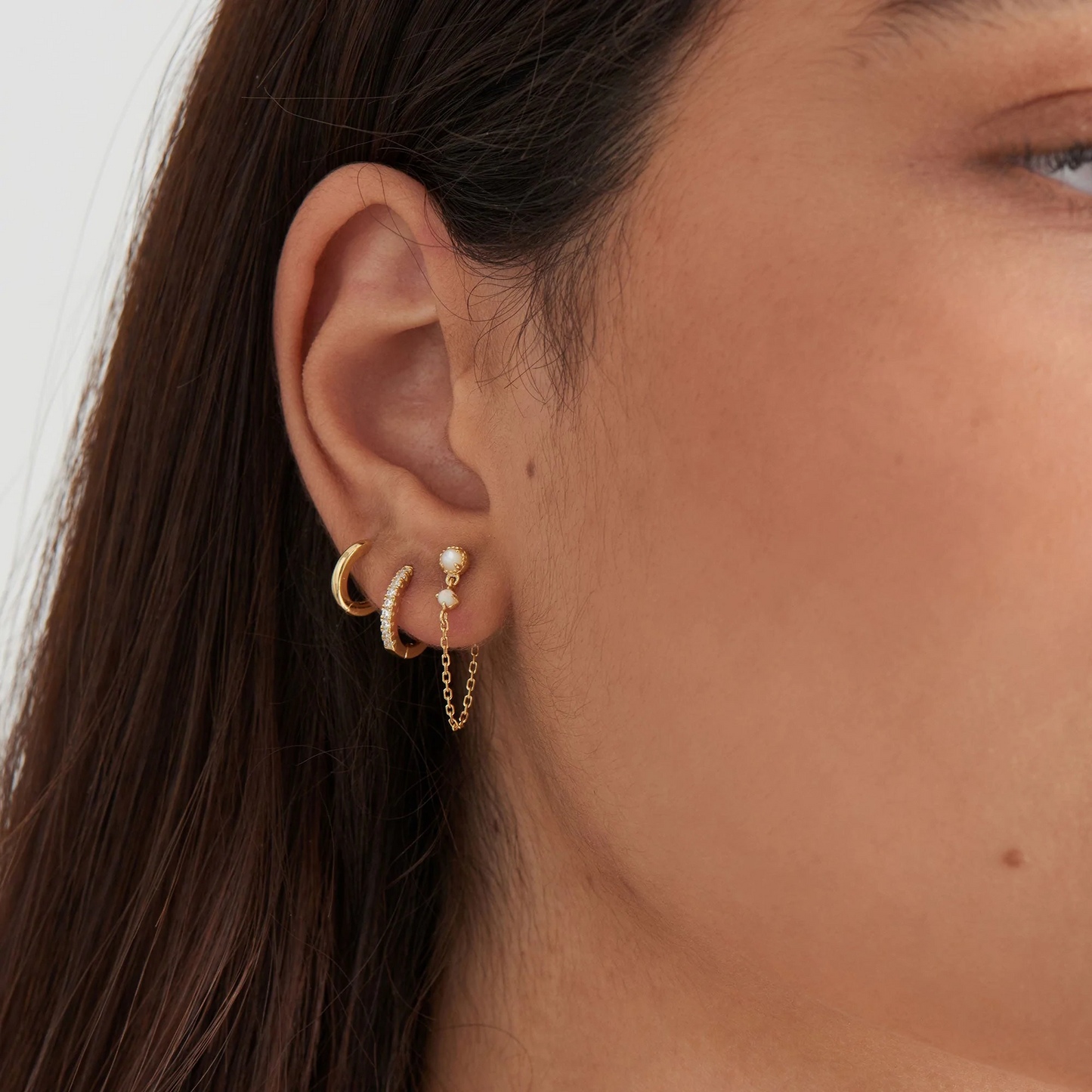 Ania Haie Gold Plated Smooth Mini Huggie Hoop Earrings E035-14G