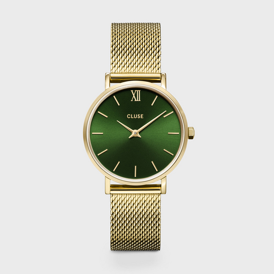CLUSE Minuit Mesh Green 33mm Dial/Gold CW10206