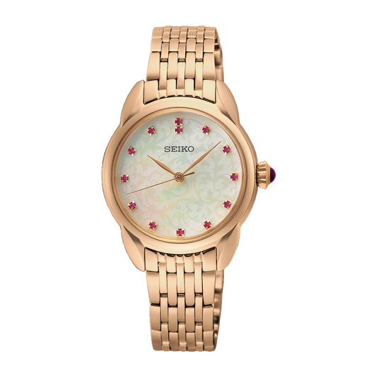 Seiko Special Edition Ladies Rose Plated Stainless Steel Watch SUR564P