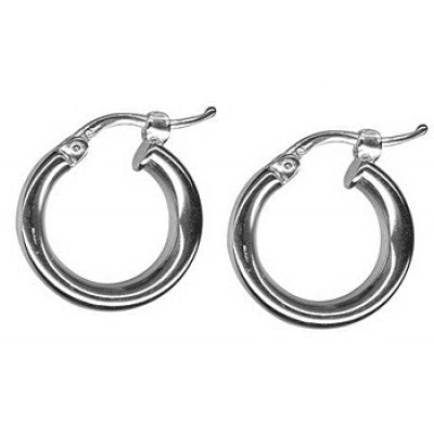Thick extra small silver hoops 10mm