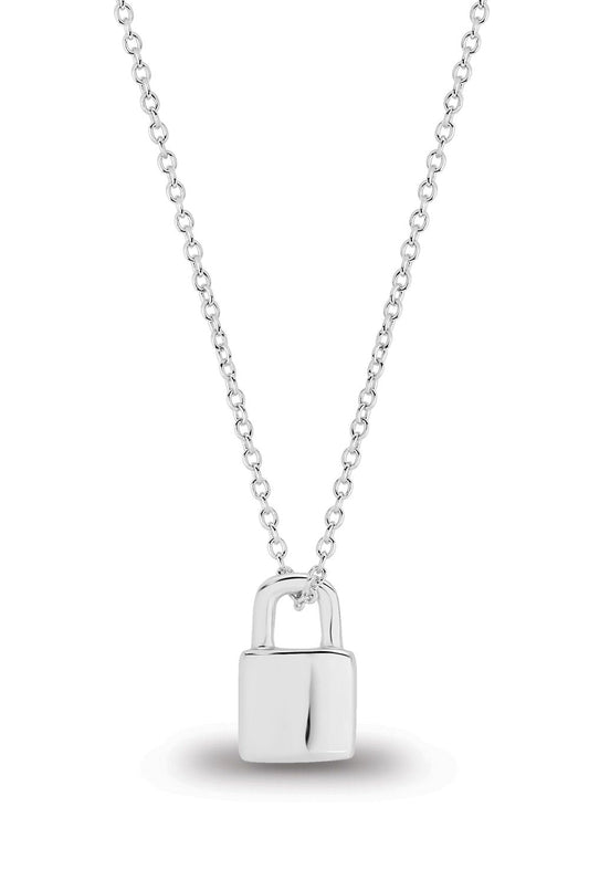 Sterling Silver Necklace with Padlock Pendant N442-S